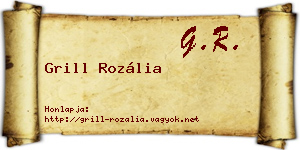 Grill Rozália névjegykártya